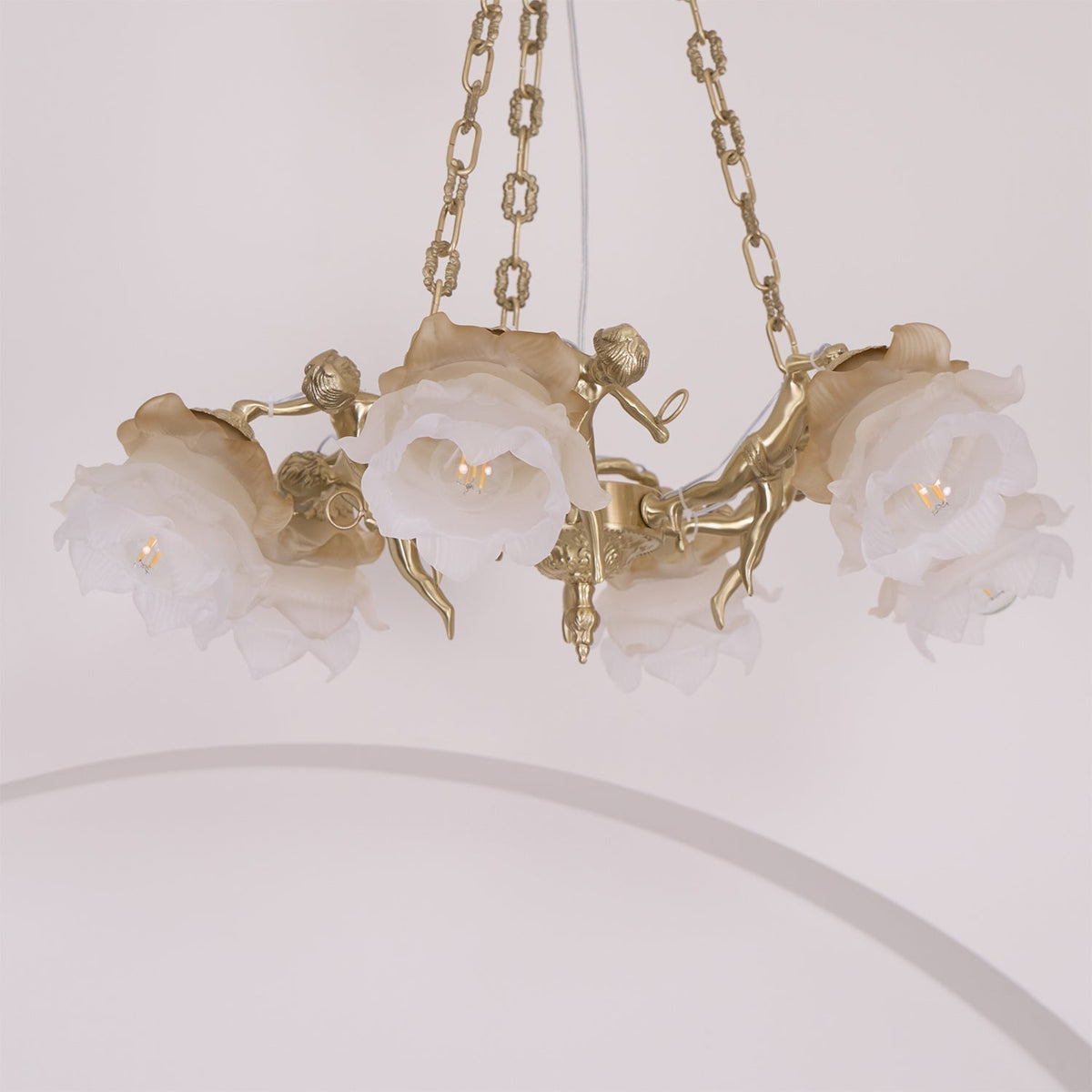 Mavenae Lustre Laiton Suspension Florale Vintage