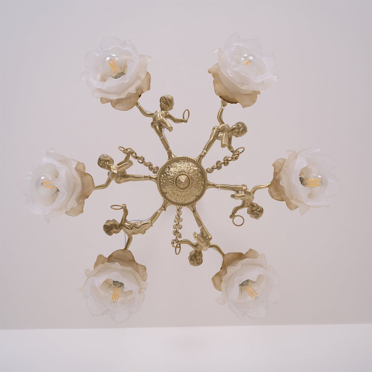 Mavenae Lustre Laiton Suspension Florale Vintage