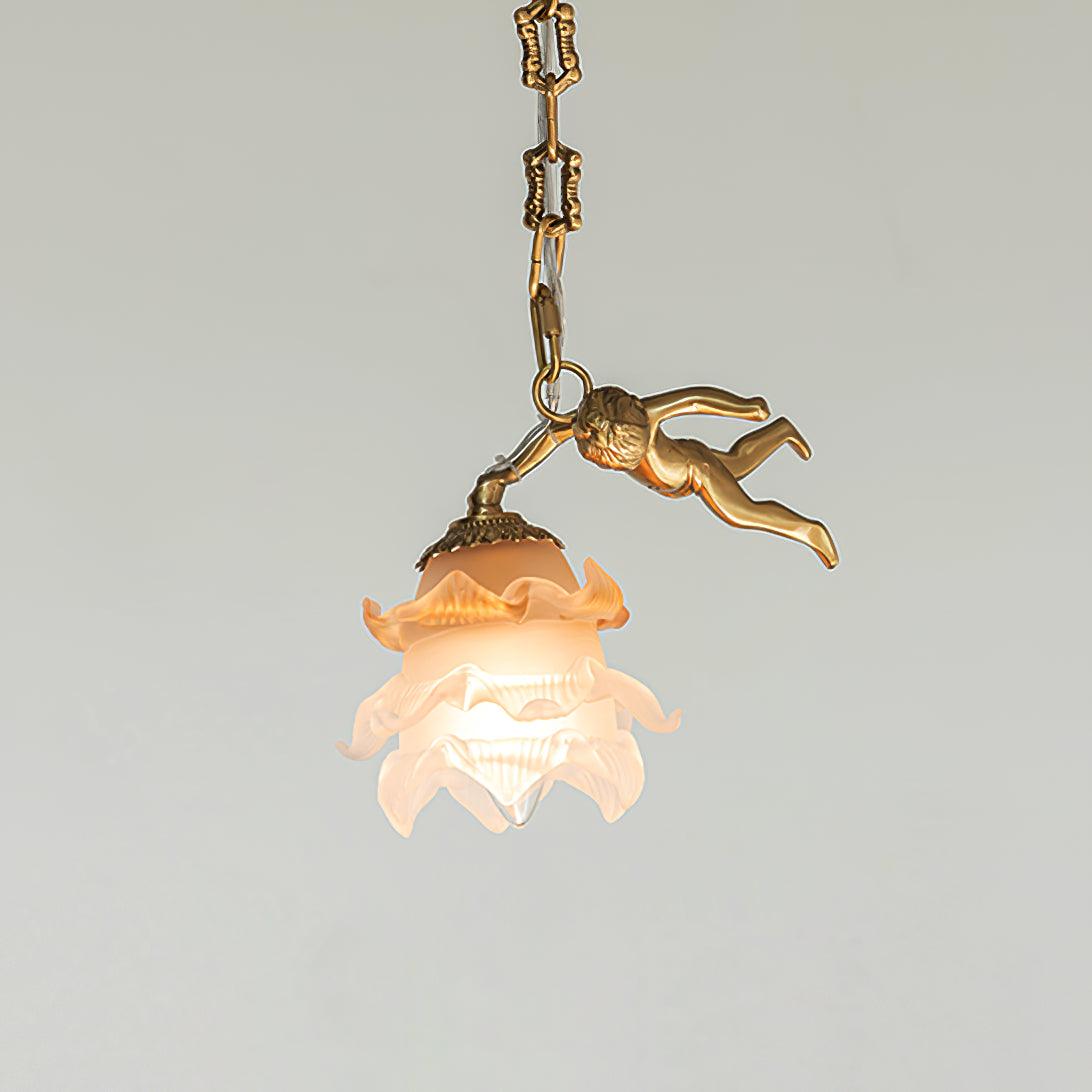 Mavenae Lustre Laiton Suspension Florale Vintage