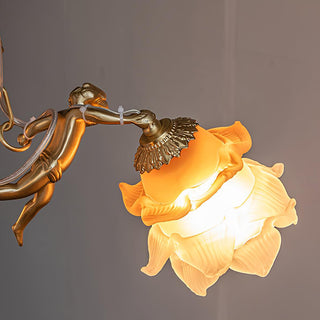 Lustra Lustre Laiton Suspension Florale Vintage