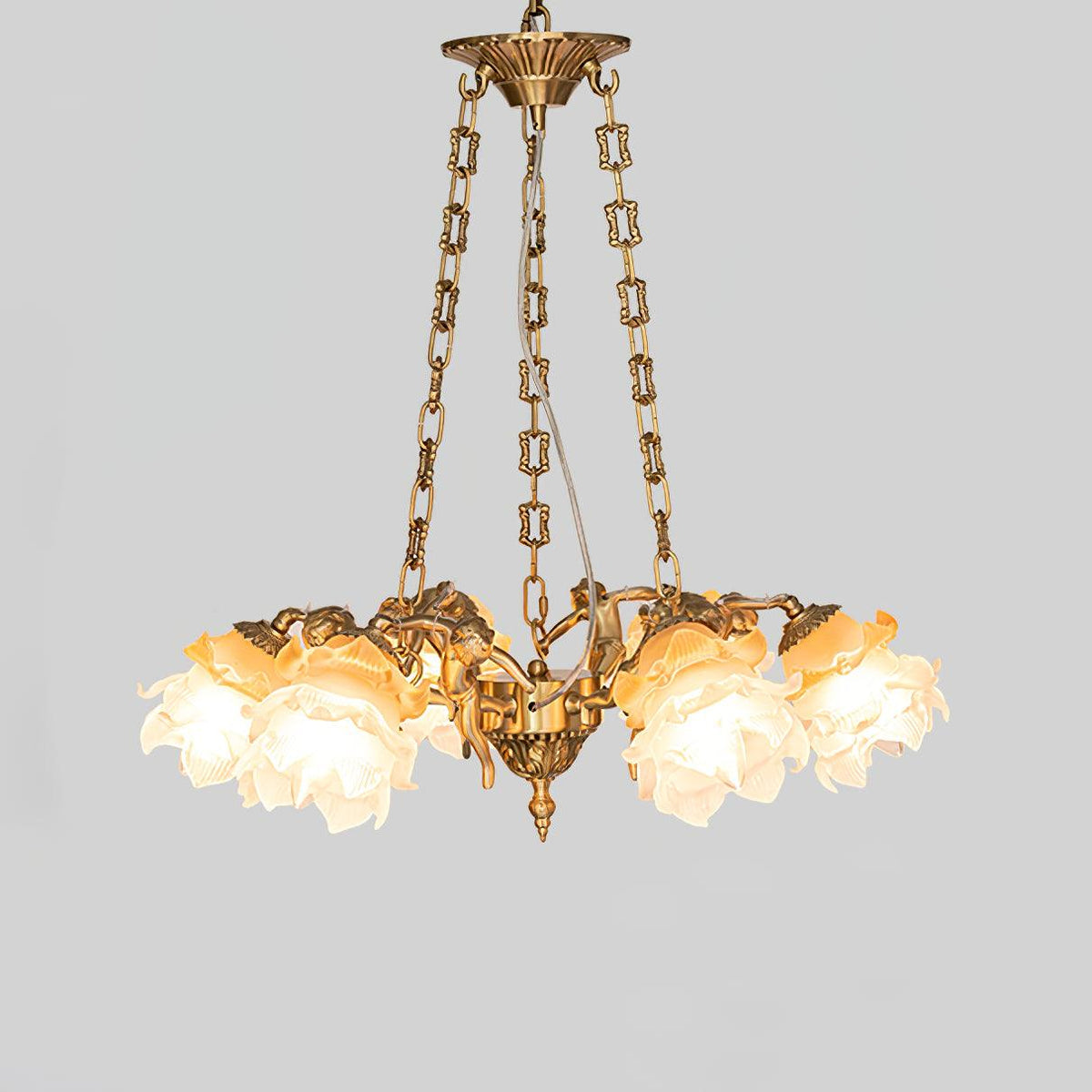 Mavenae Lustre Laiton Suspension Florale Vintage
