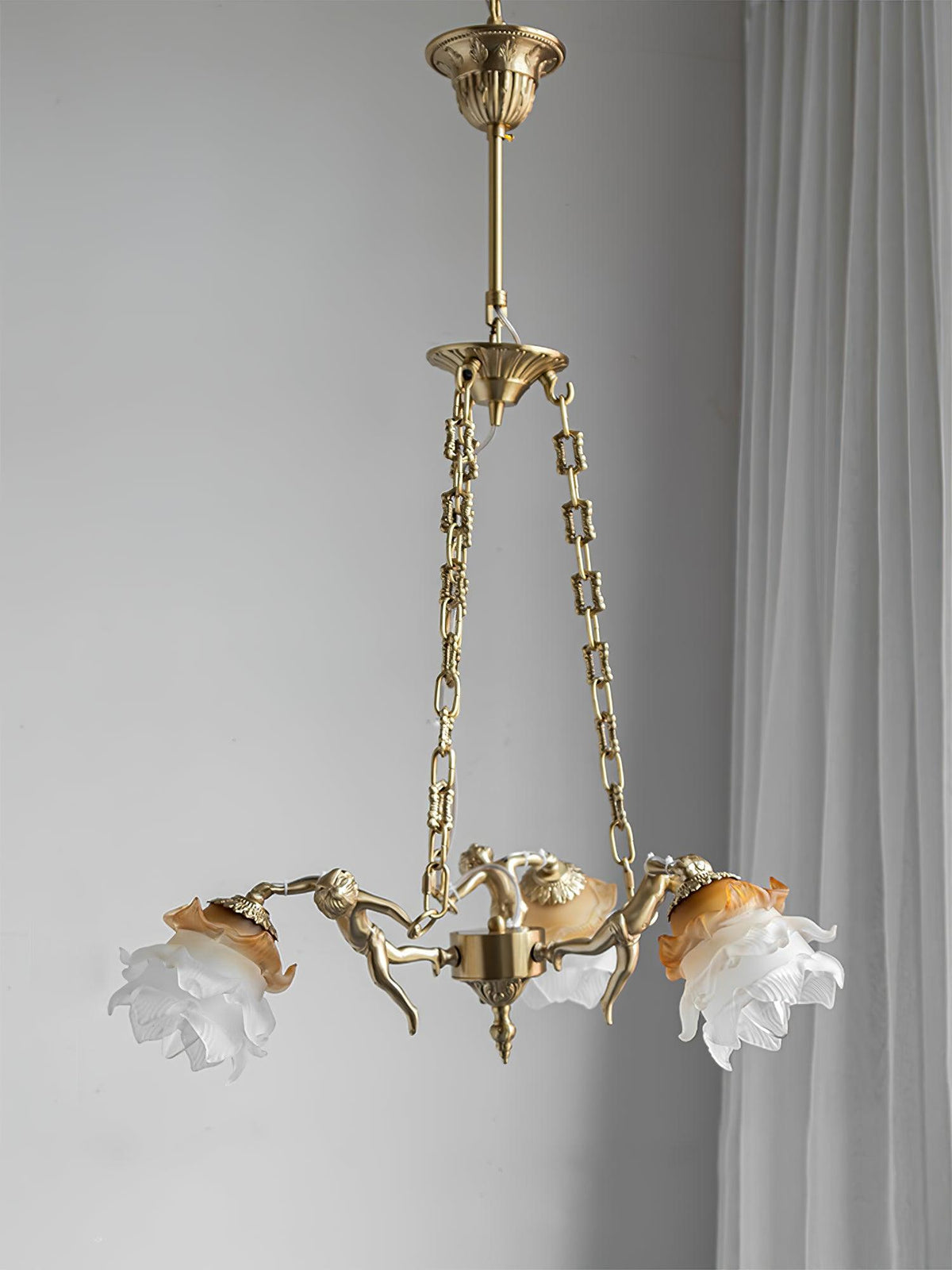Mavenae Lustre Laiton Suspension Florale Vintage
