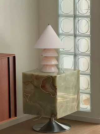 Pyramid Retro Marble Table Lamp-Neutral Decor