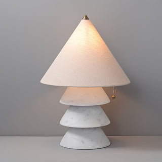 Pyramid Retro Marble Table Lamp-Neutral Decor