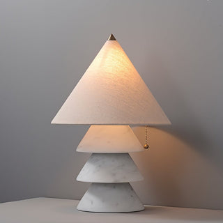 Pyramid Retro Marble Table Lamp-Neutral Decor