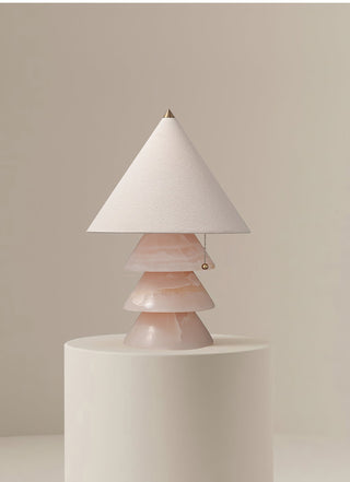 Pyramid Retro Marble Table Lamp-Neutral Decor