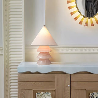 Pyramid Retro Marble Table Lamp-Neutral Decor