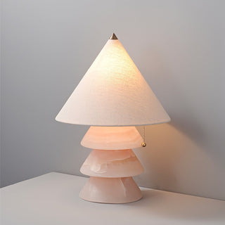 Pyramid Retro Marble Table Lamp-Neutral Decor
