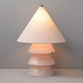 Pyramid Retro Marble Table Lamp-Neutral Decor