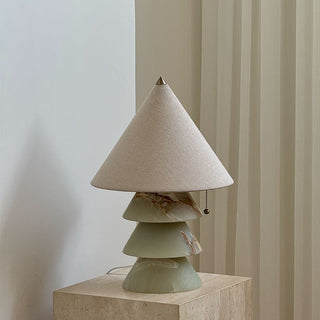 Pyramid Retro Marble Table Lamp-Neutral Decor