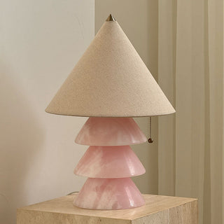 Pyramid Retro Marble Table Lamp-Neutral Decor