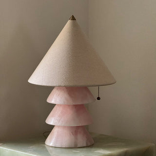 Pyramid Retro Marble Table Lamp-Neutral Decor
