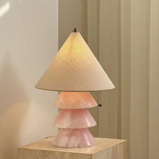 Pyramid Retro Marble Table Lamp-Neutral Decor