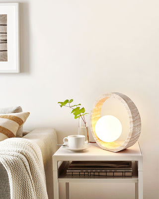Orzore Lampe de Table en Travertin Circulaire