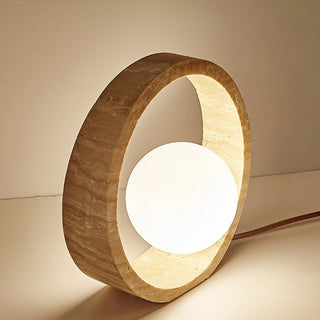 Orzore Lampe de Table en Travertin Circulaire