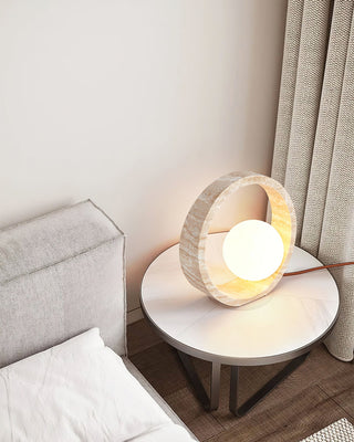 Orzore Lampe de Table en Travertin Circulaire