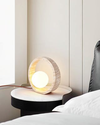 Orzore Lampe de Table en Travertin Circulaire