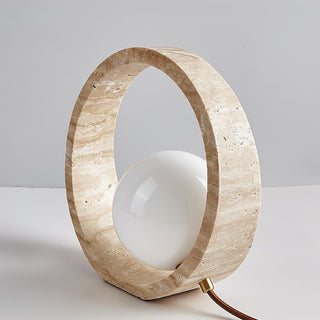 Orzore Lampe de Table en Travertin Circulaire