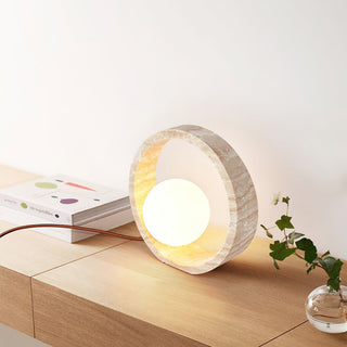 Orzore Lampe de Table en Travertin Circulaire