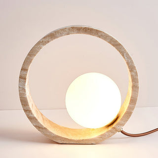 Orzore Lampe de Table en Travertin Circulaire