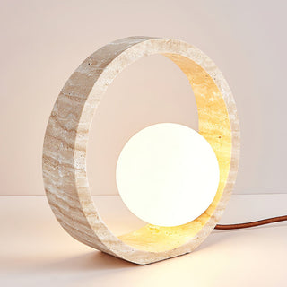 Orzore Lampe de Table en Travertin Circulaire