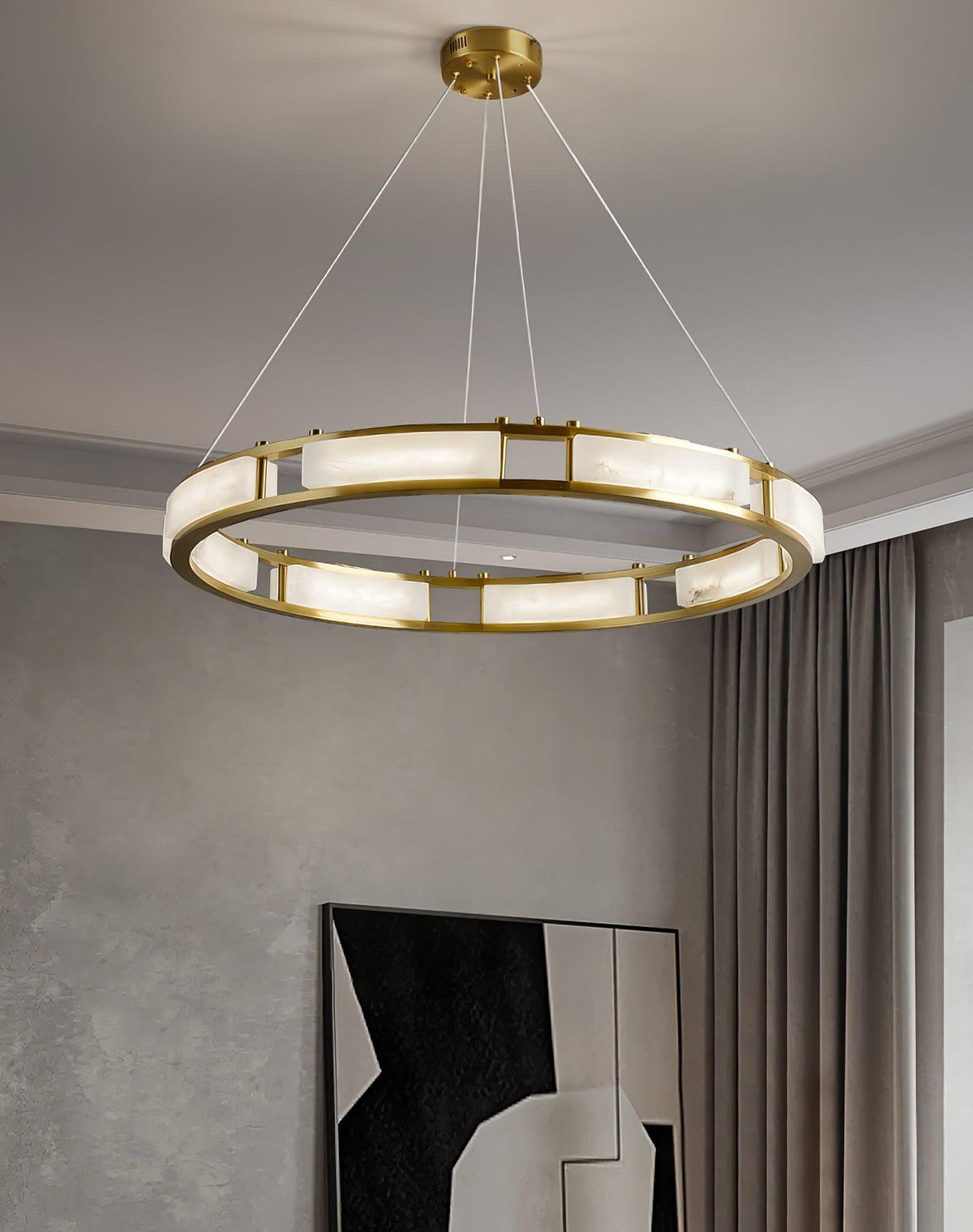 Dythan Minimaliste Suspension en Albâtre à Anneau