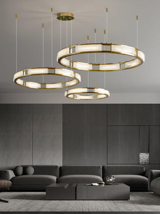 Symiria Luxe Albâtre Anneau Pendentif Lumière
