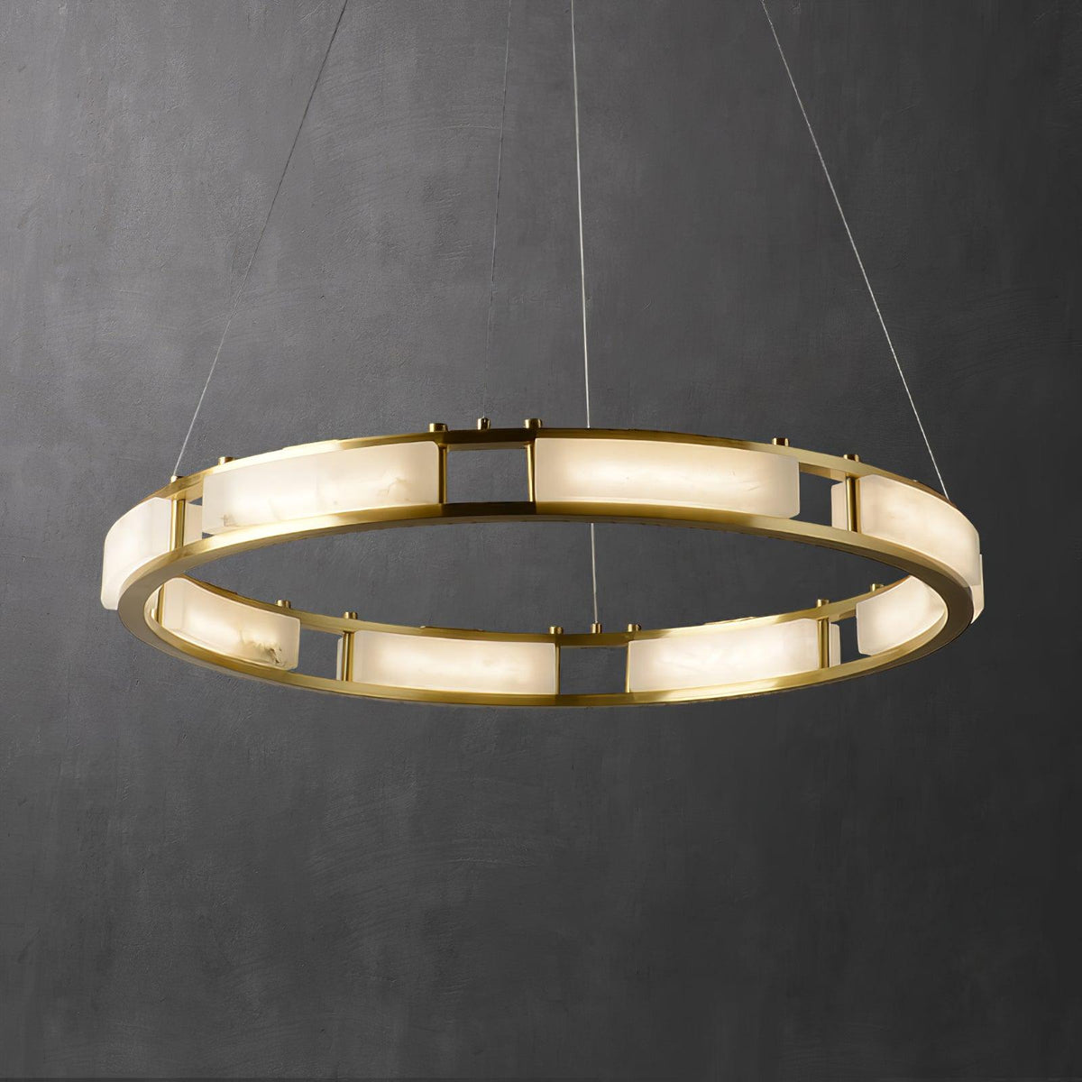 Symiria Luxe Albâtre Anneau Pendentif Lumière