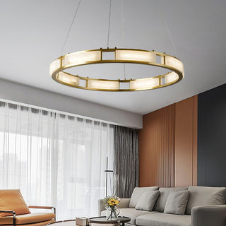 Symiria Luxe Albâtre Anneau Pendentif Lumière