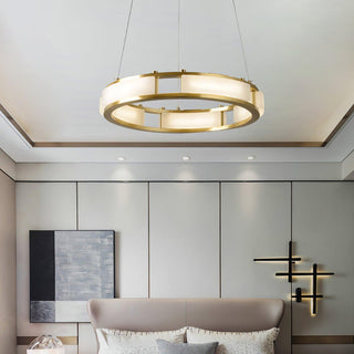 Symiria Luxe Albâtre Anneau Pendentif Lumière