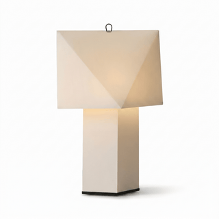Quadrella Paper Shade Table Lamp-Neutral Decor