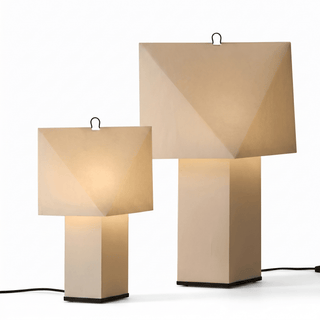 Quadrella Paper Shade Table Lamp-Neutral Decor