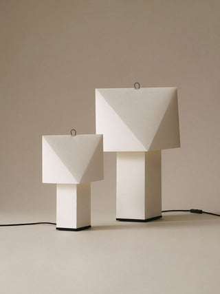 Quadrella Paper Shade Table Lamp-Neutral Decor