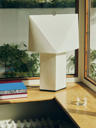 Quadrella Paper Shade Table Lamp-Neutral Decor