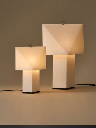 Quadrella Paper Shade Table Lamp-Neutral Decor