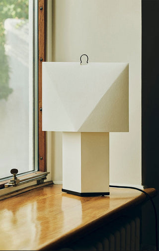 Quadrella Paper Shade Table Lamp-Neutral Decor