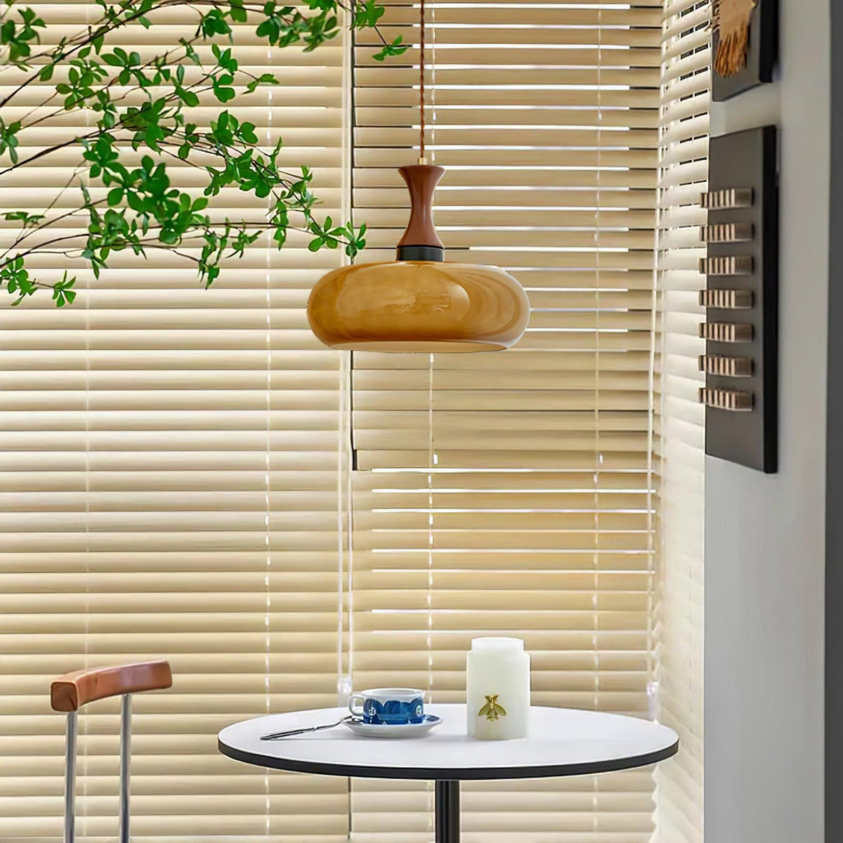 Cadenza Lampe suspendue rétro en bois