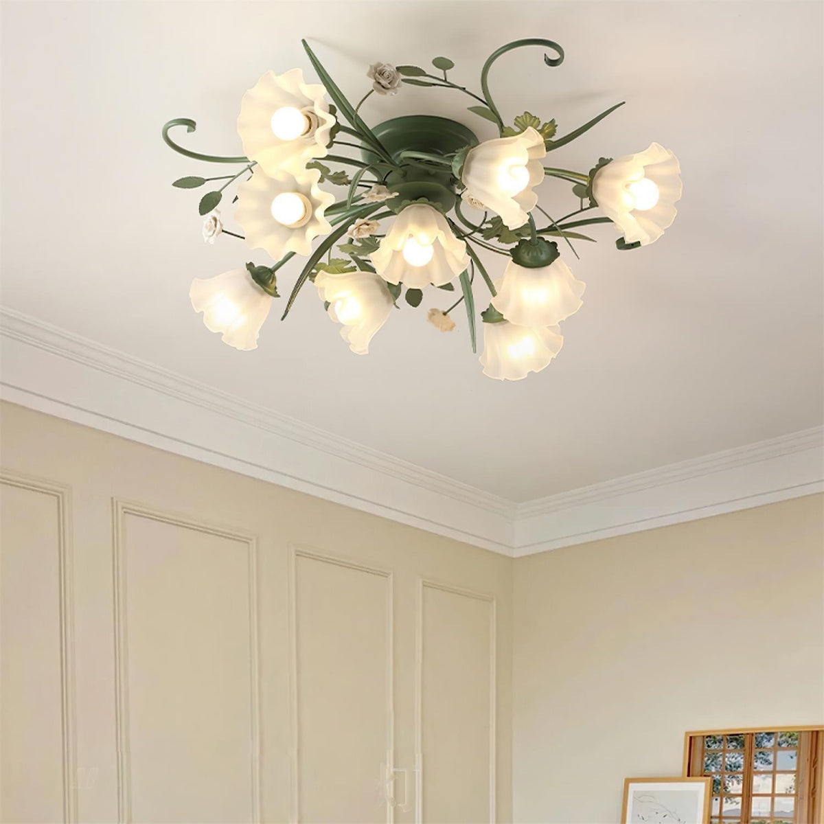 Nylirir Lampe de Plafond Classique en Céramique Art Unique
