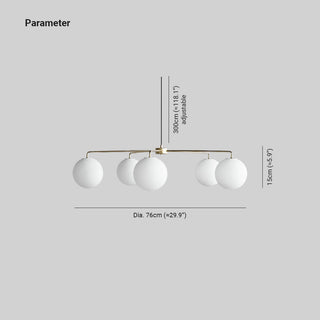 Valentina Minimaliste LED Bulle Verre Métal Lustre Salon