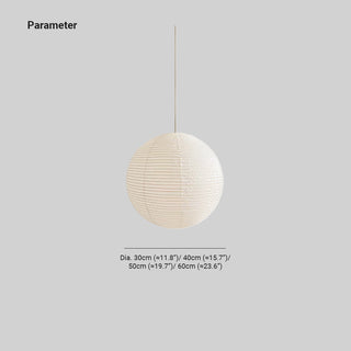 Ritta Japonais Sphérique Papier Métal Suspension Salon