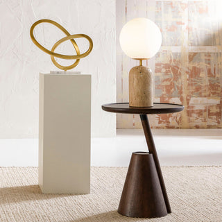 Nuvor Lampe de Table en Travertin Beige