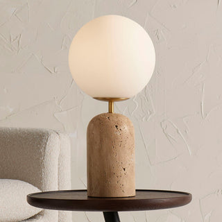 Nuvor Lampe de Table en Travertin Beige