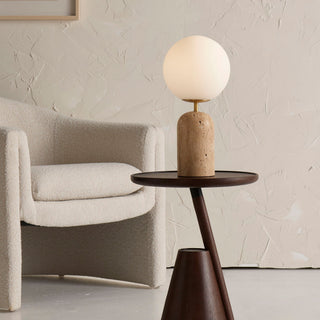 Nuvor Lampe de Table en Travertin Beige