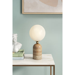 Nuvor Lampe de Table en Travertin Beige