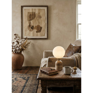 Nuvor Lampe de Table en Travertin Beige