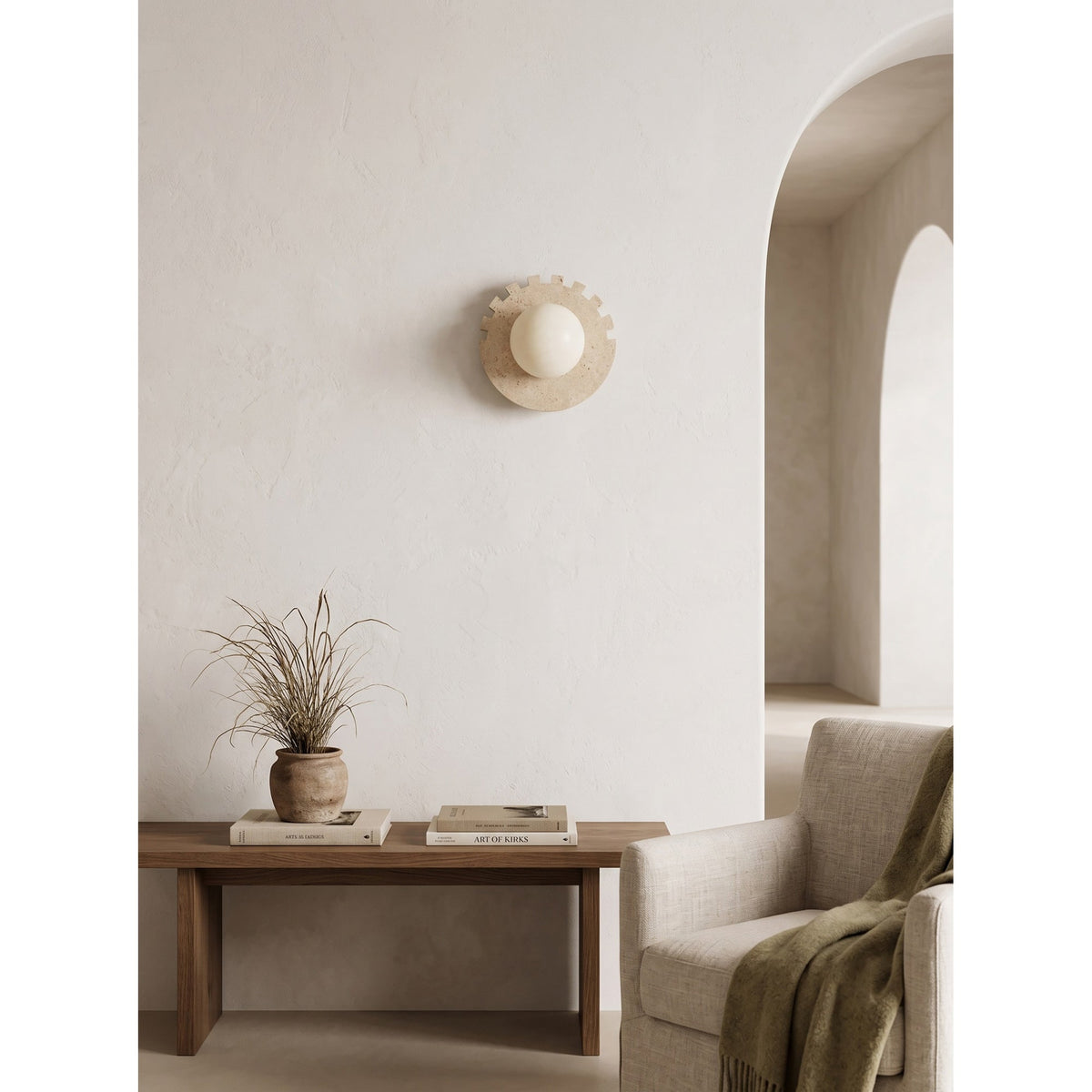 Rivaneria Applique murale en marbre et travertin