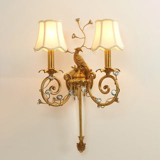 Veliiella Applique murale paon en cristal