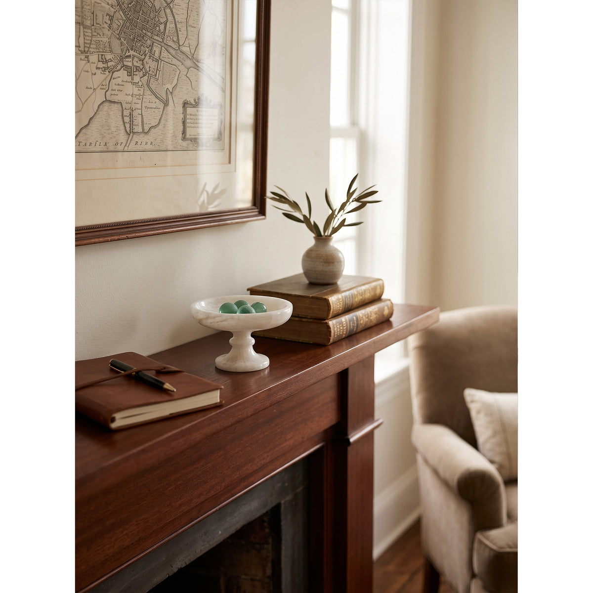 Henswick Coupe Sur Piédouche En Onyx Blanc