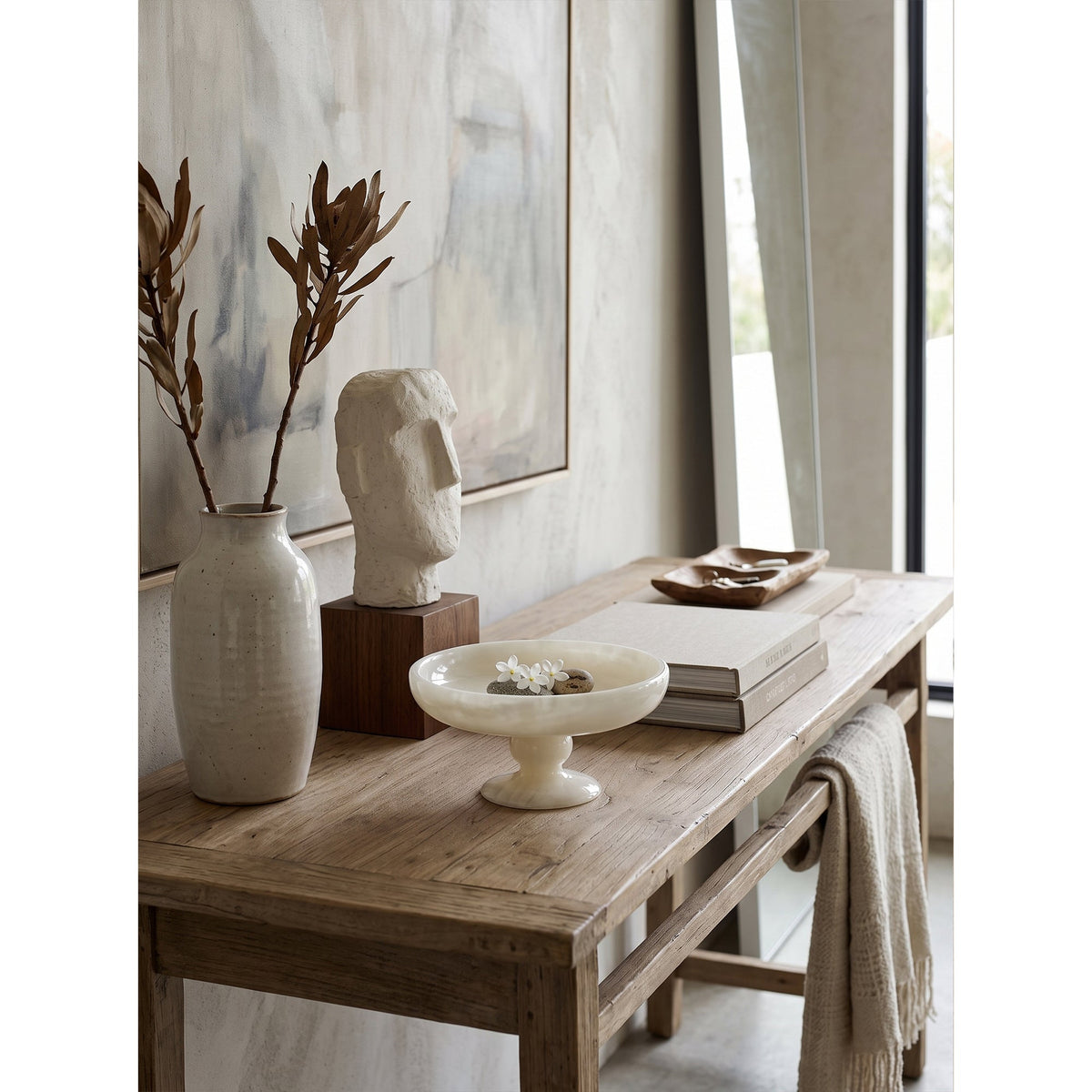 Henswick Coupe Sur Piédouche En Onyx Blanc