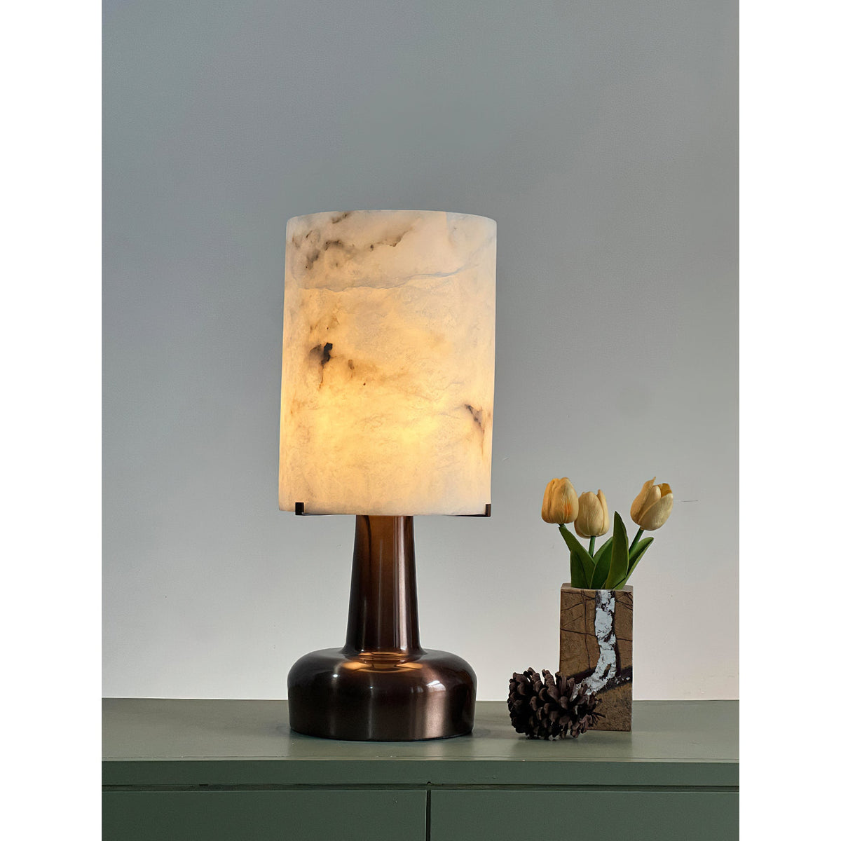 Orvex Lampe de Table en Albâtre